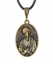 Подвеска Икона Семистрельная Богородица Овал 3892.5