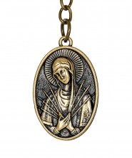 Брелок Икона Семистрельная Богородица Овал 3892