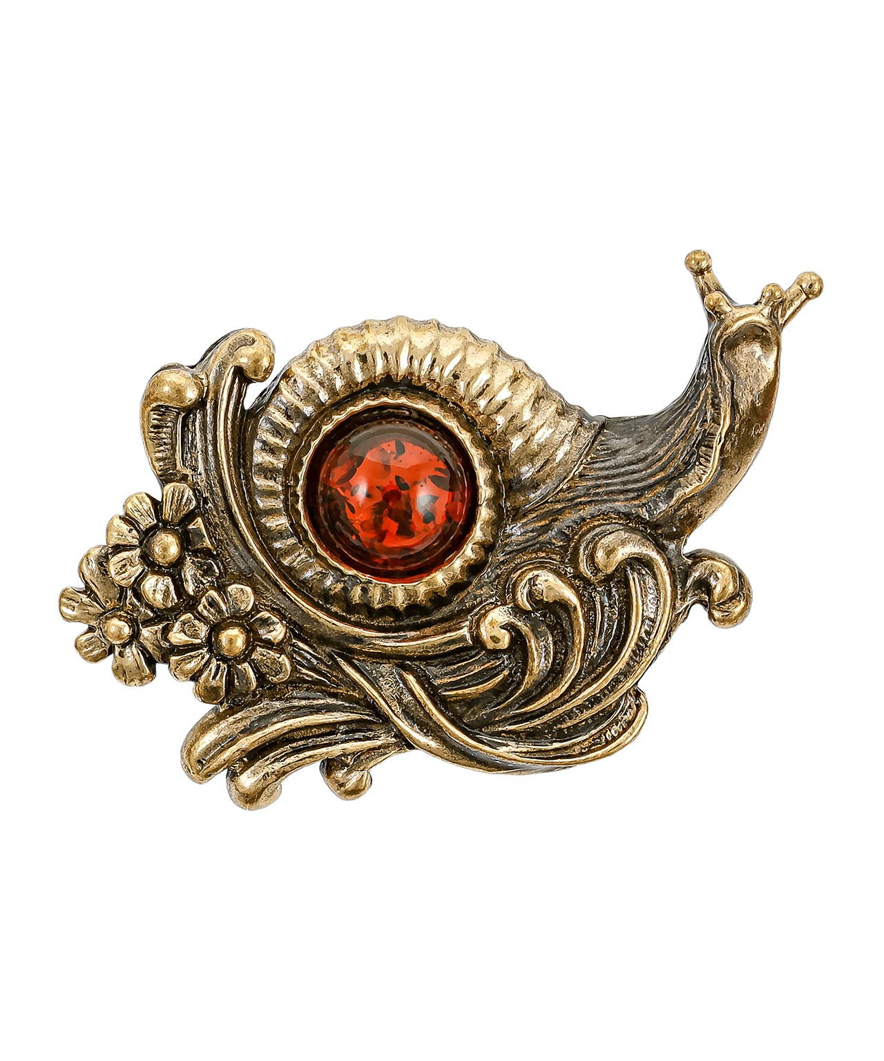 Брошь Улитка Цветы 1263.4