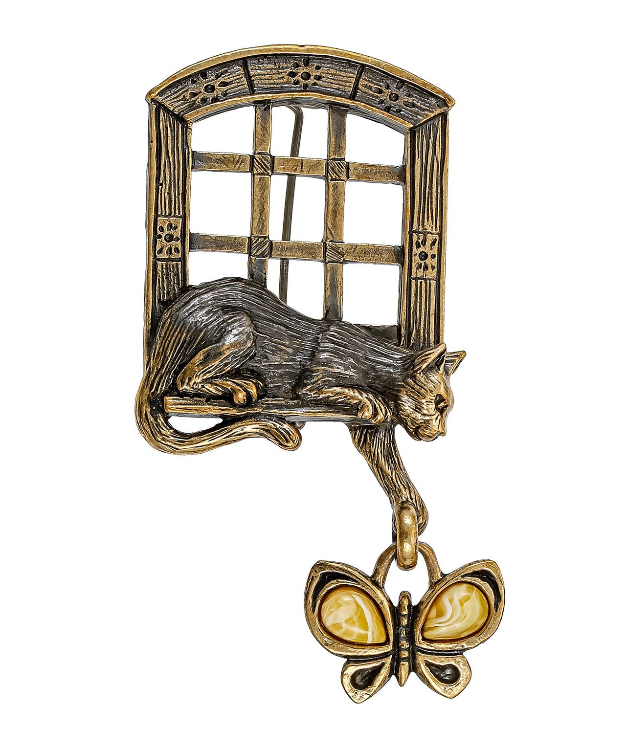 Брошь Кот в деревне 3252.4