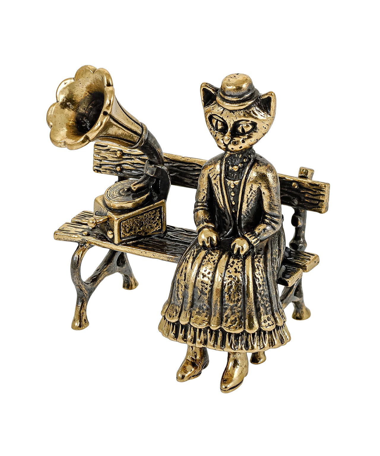 Кошка с патефоном без подставки 3642.1