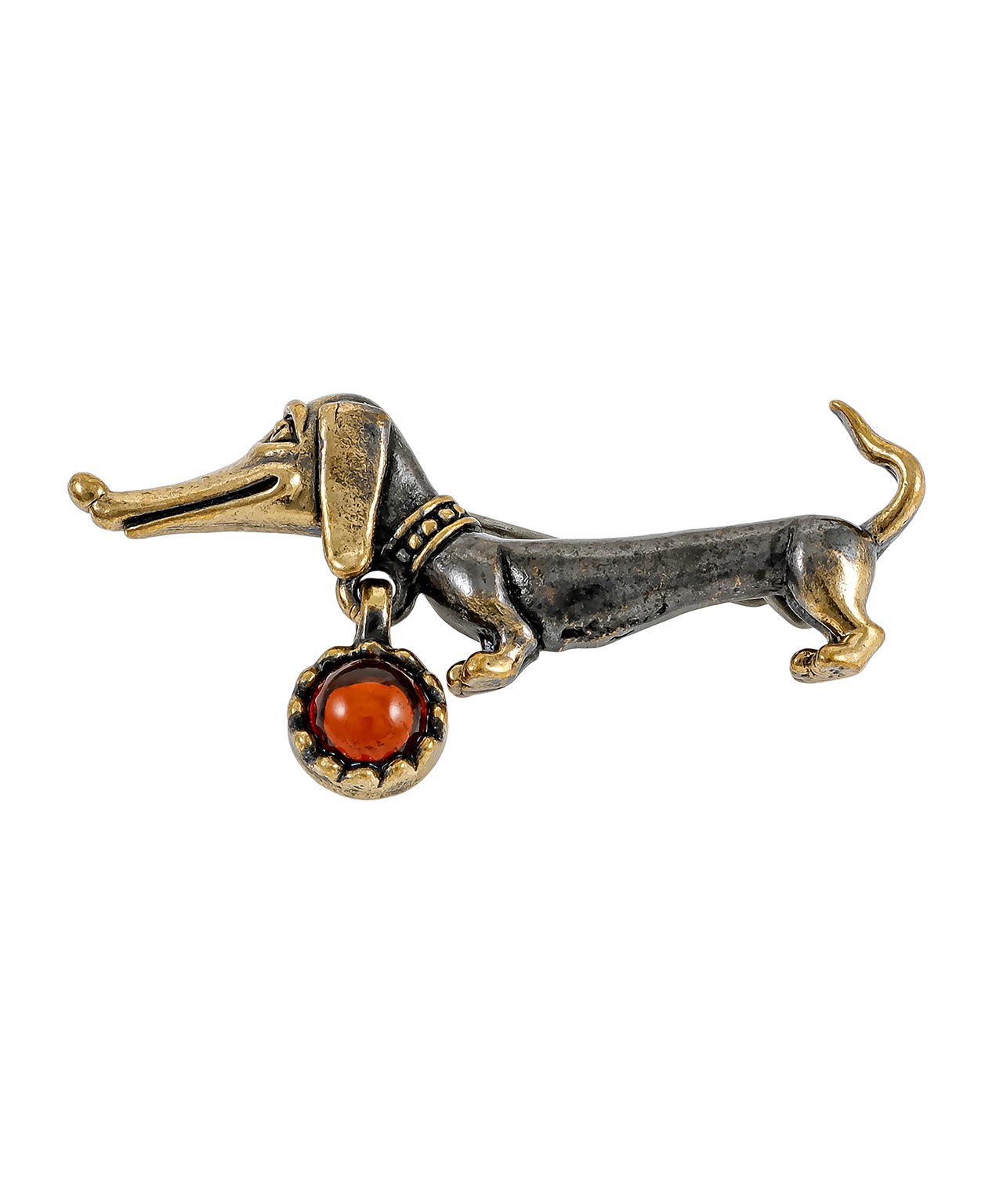 Брошь Собака Такса Кнопочка 3838.4