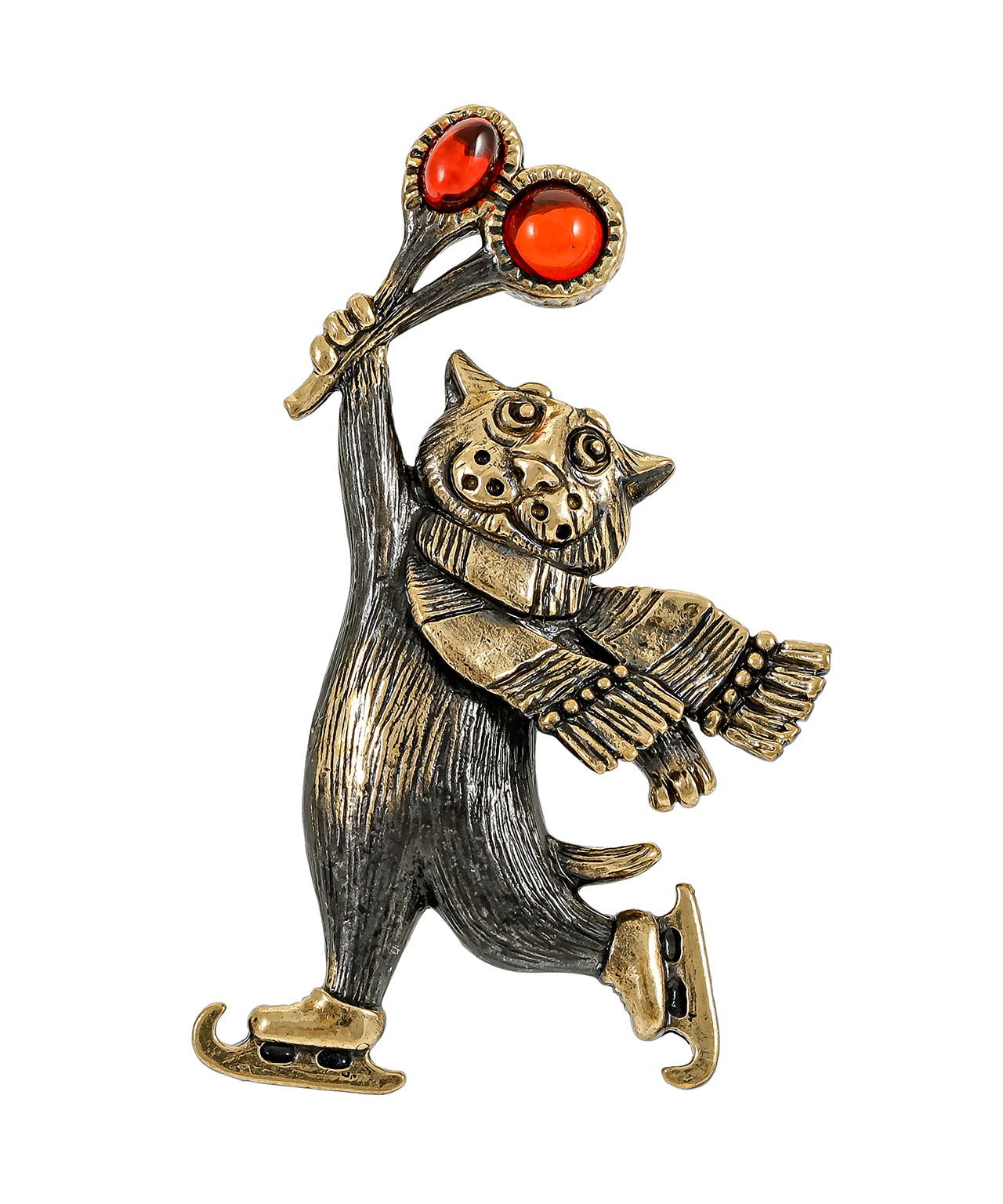 Брошь Кот Фигурист 3845.4