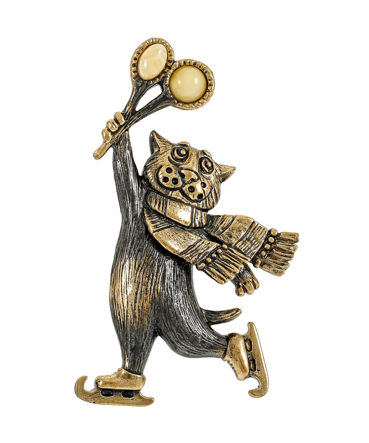 Брошь Кот Фигурист 3845.4