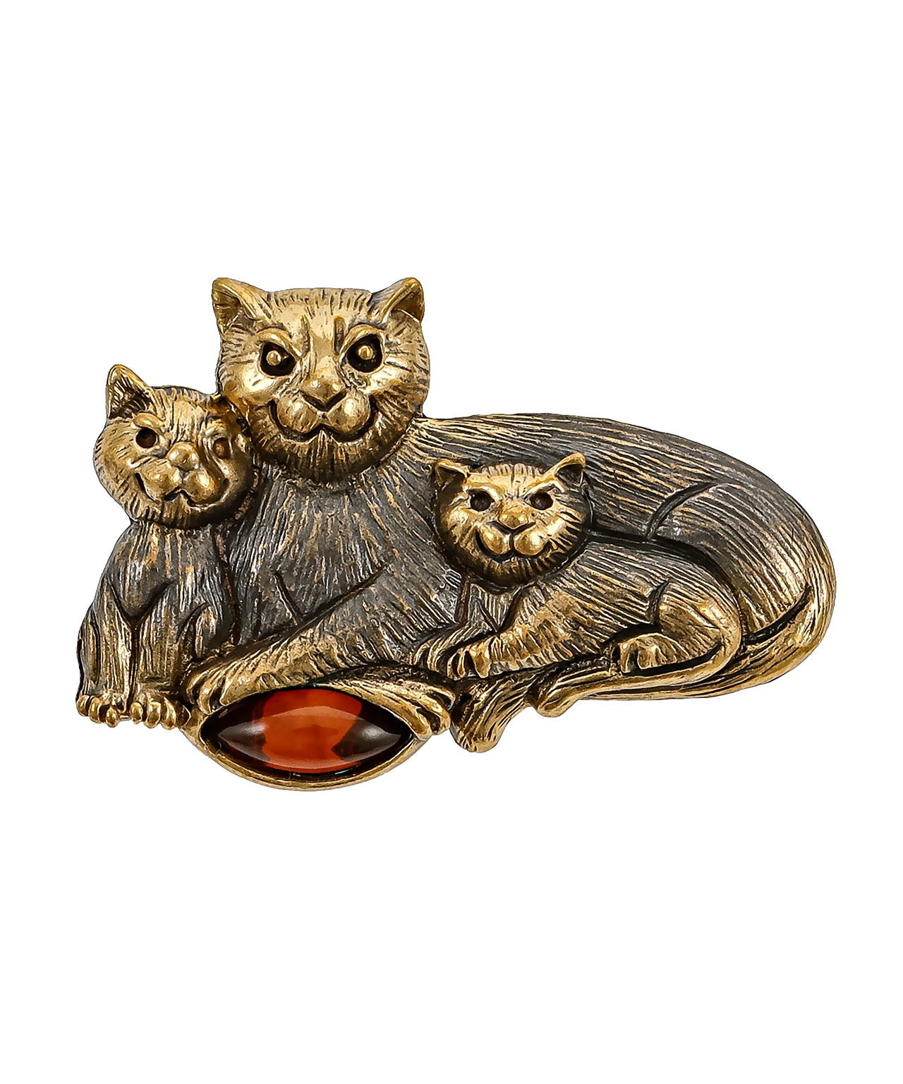 Брошь Кошка с котятами 3851.4