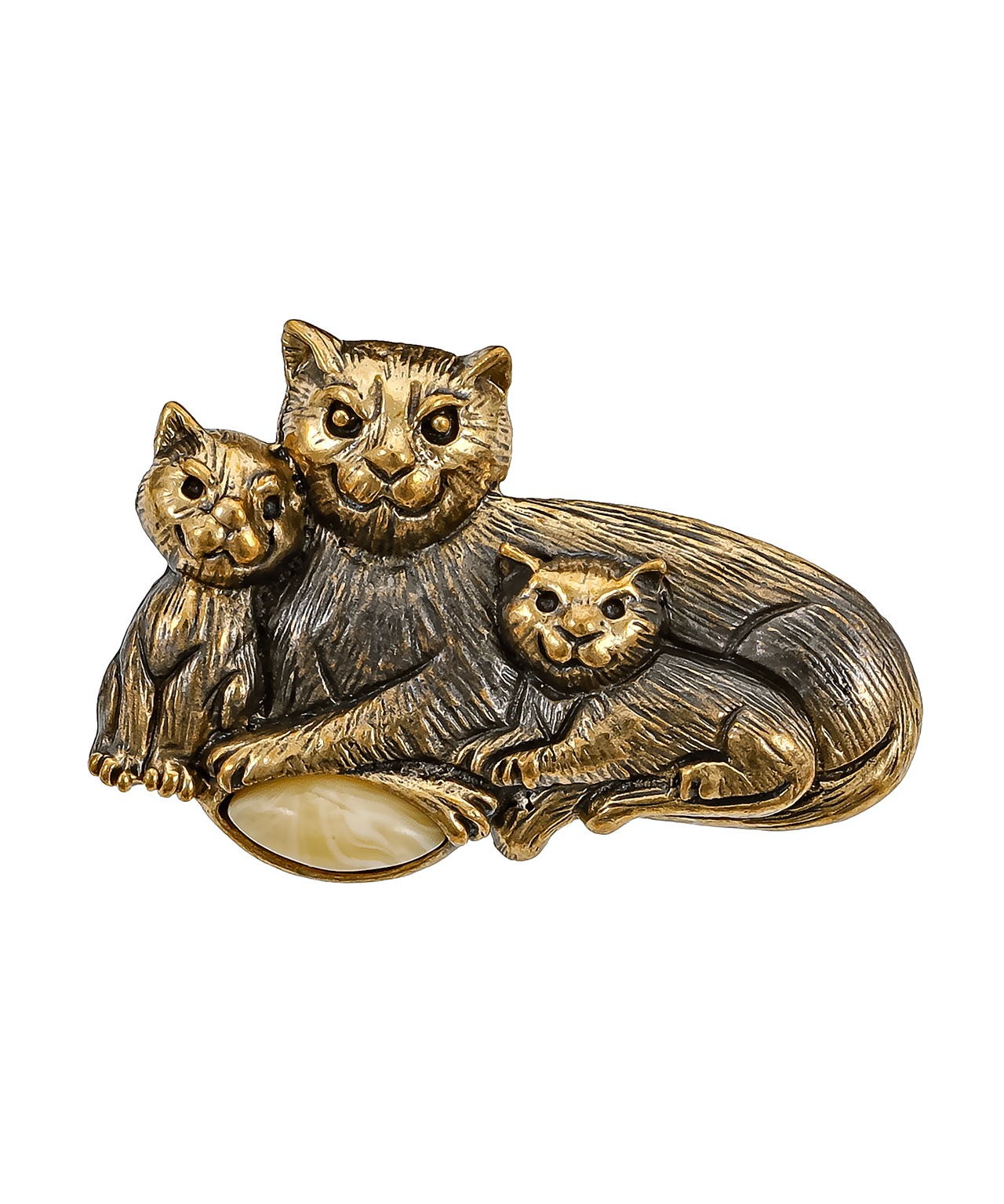 Брошь Кошка с котятами 3851.4