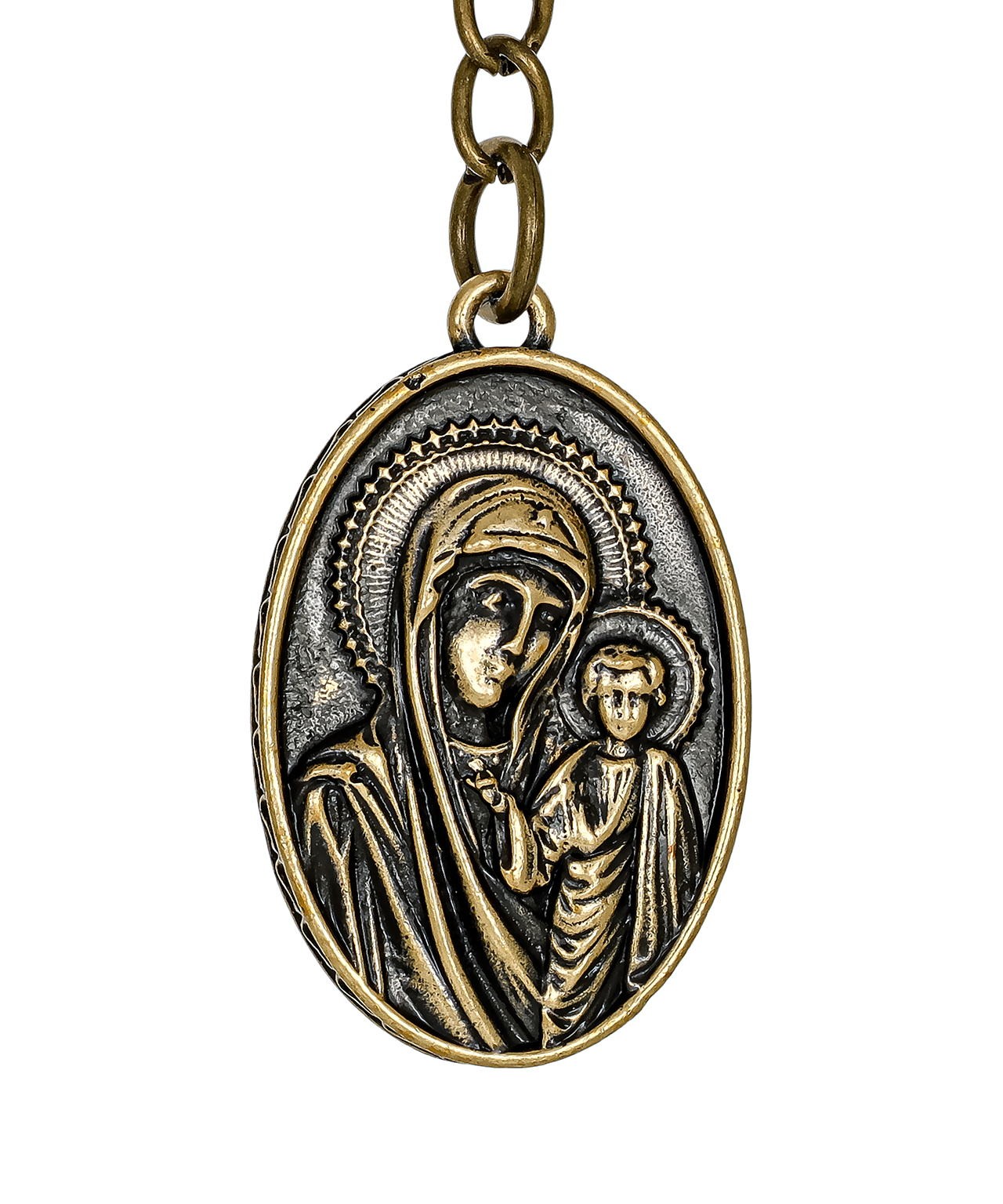 Брелок Икона Казанская Богородица Овал 3889