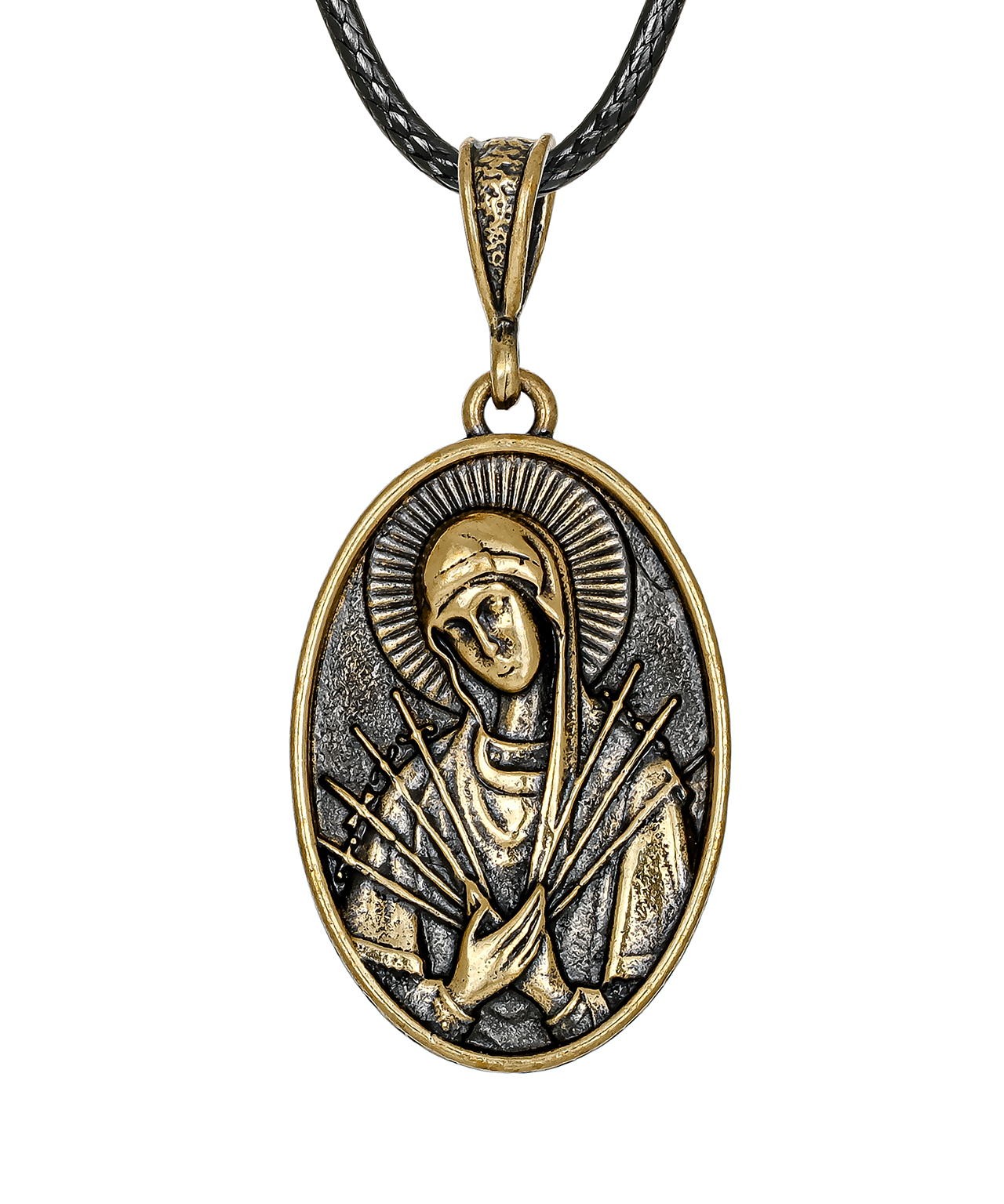 Подвеска Икона Семистрельная Богородица Овал 3892.5