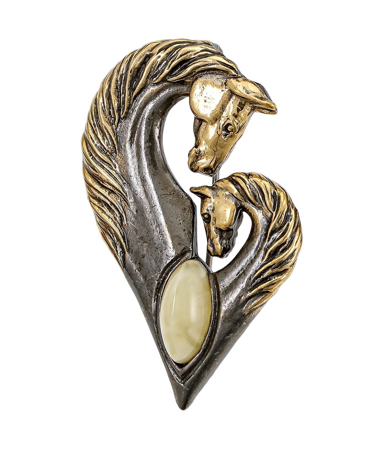 Брошь Кони Сердце 3898.4