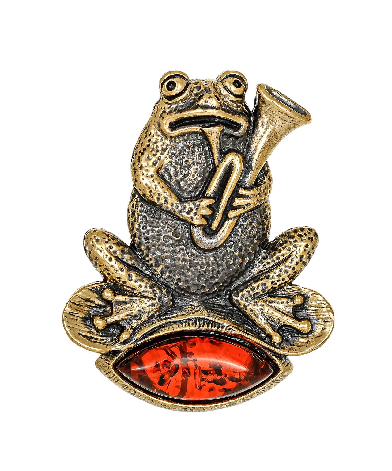 Брошь Лягушка Саксофонист 3899.4