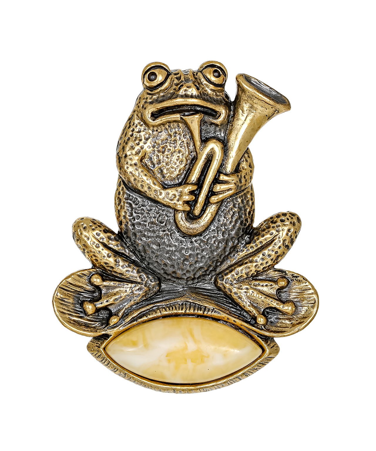 Брошь Лягушка Саксофонист 3899.4